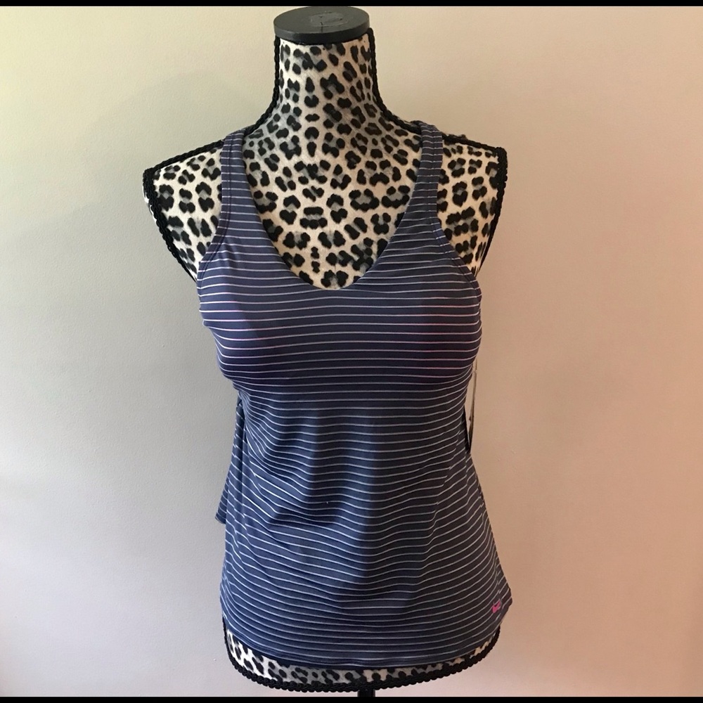 Women’s Nike Swim Striped Racerback Tankini Top